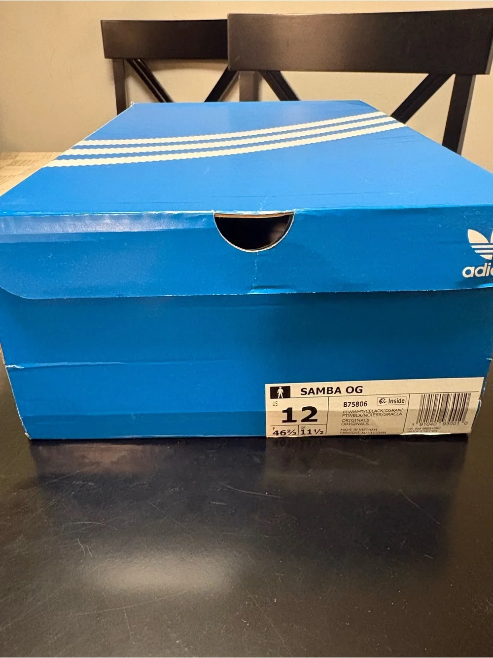 adidas White and Black Samba OG Retro Sneakers